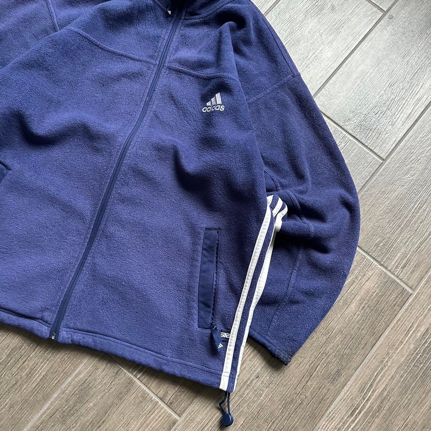 Adidas navy fleece boxy fit y2k L-XL jumper