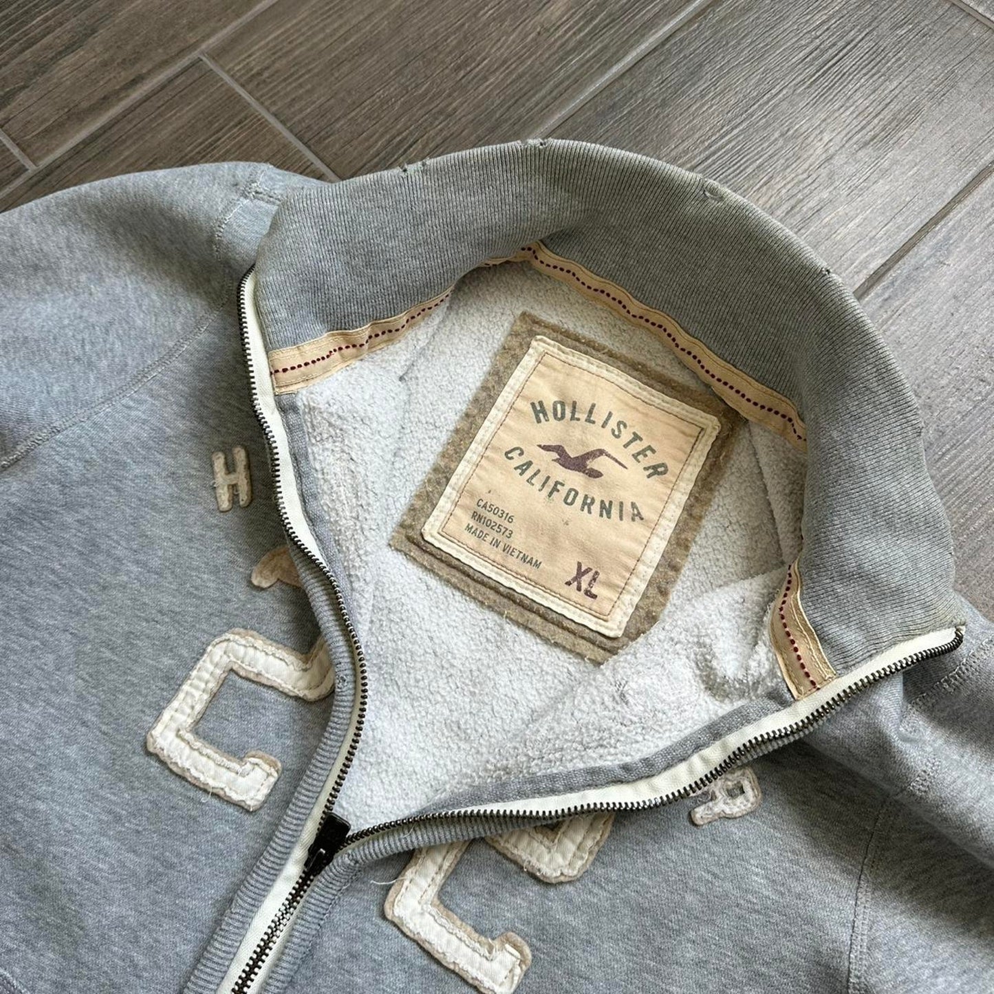 Hollister grey zip up jacket