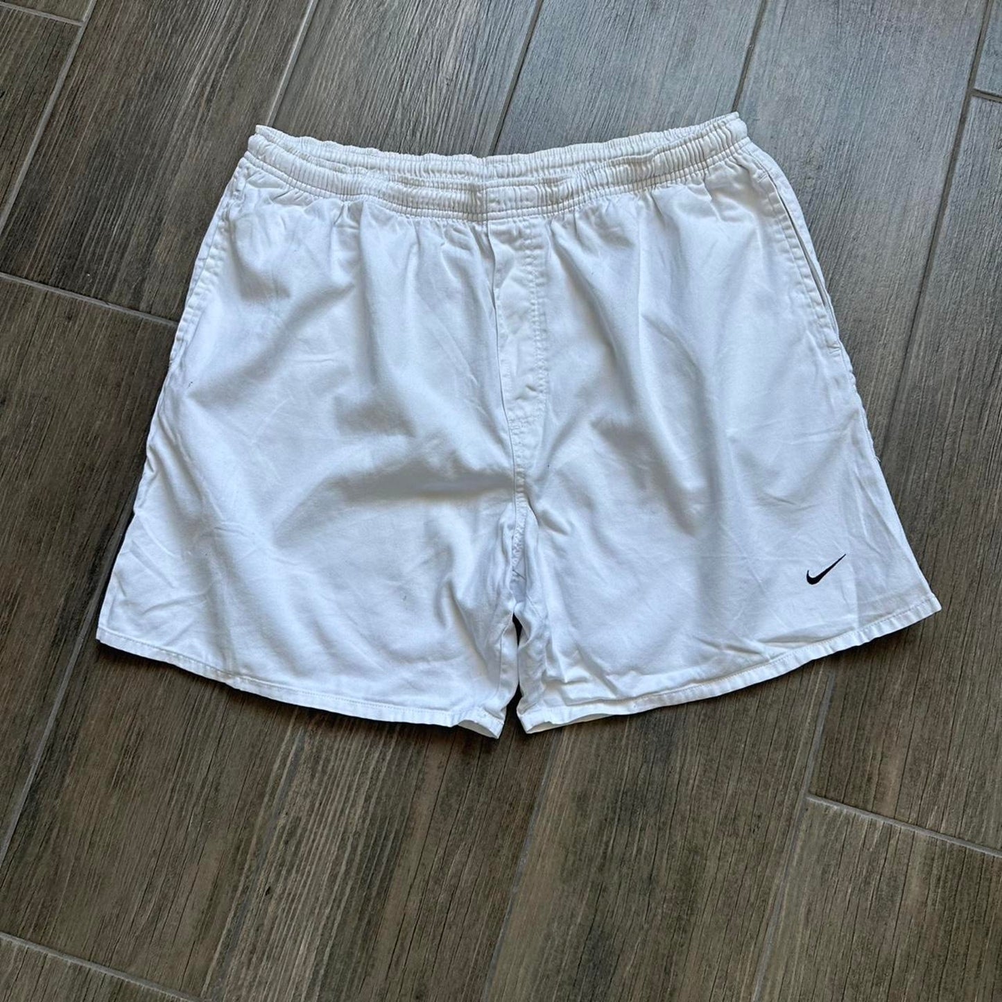 Nike white cotton shorts with