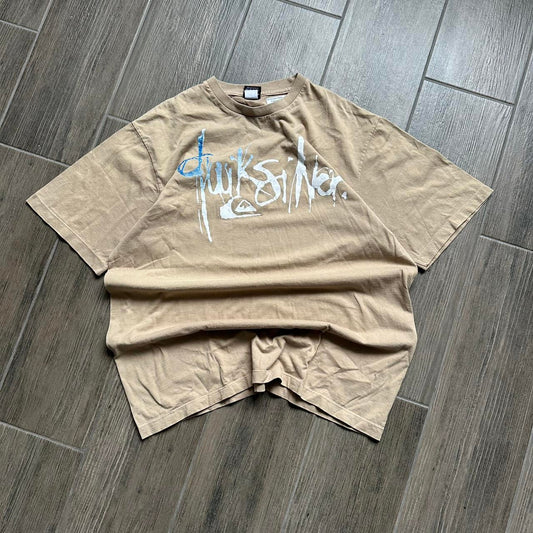 Quiksilver vintage made in Thailand beige surf tee