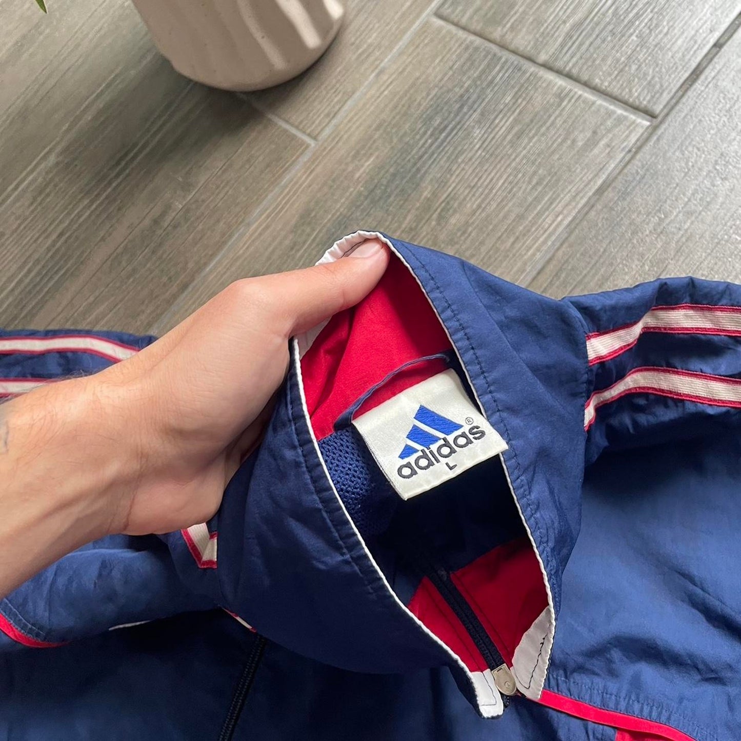 Adidas nylon navy vintage baggy y2k L jacket