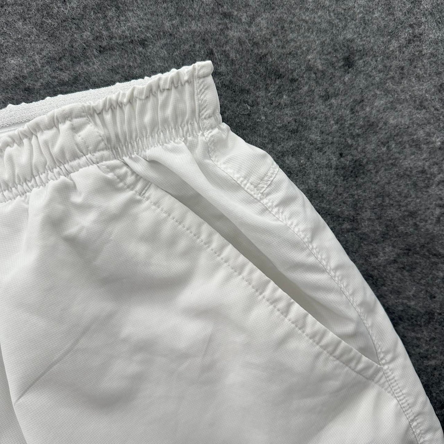 Nike white shorts with black