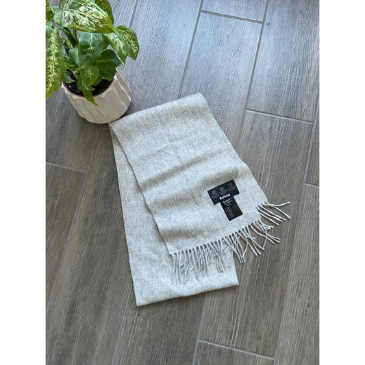 Barbour Grey Wool Scarf