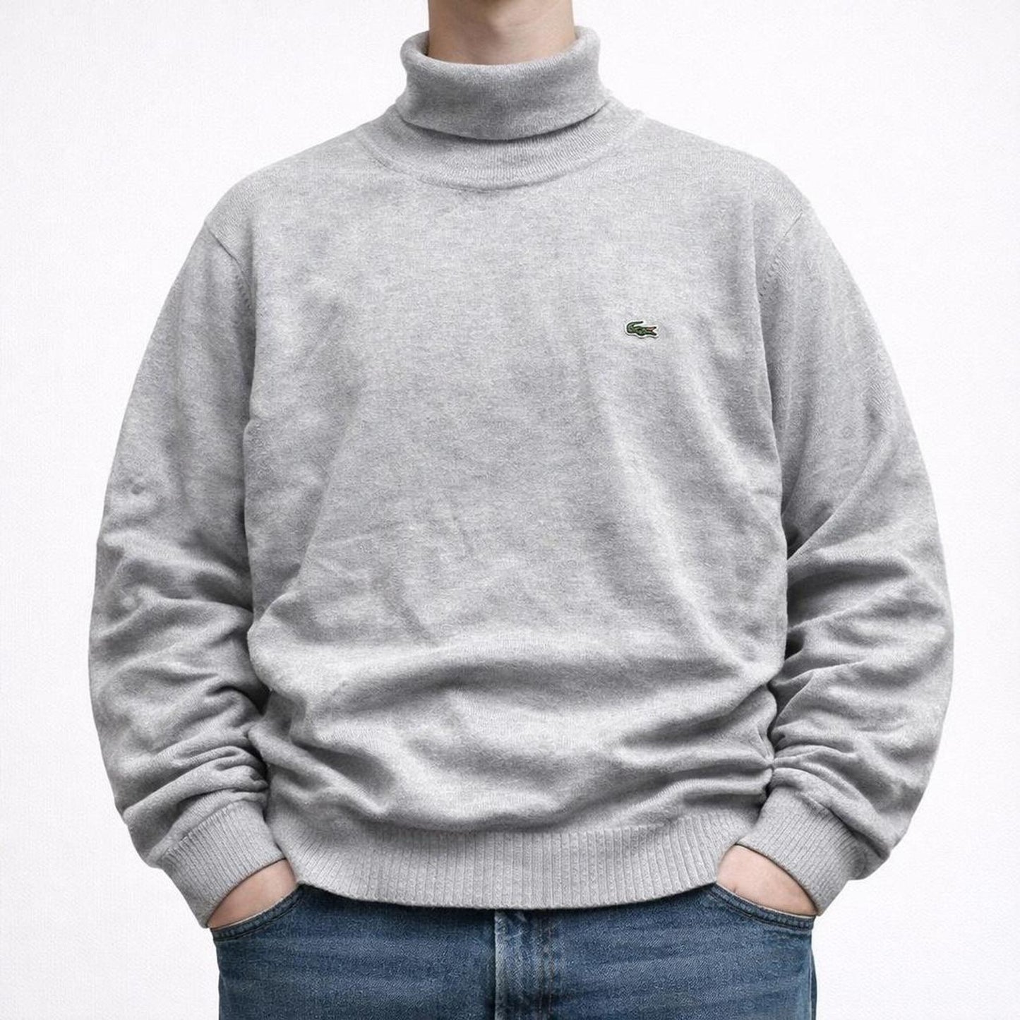 Lacoste grey turtleneck sweater jumper