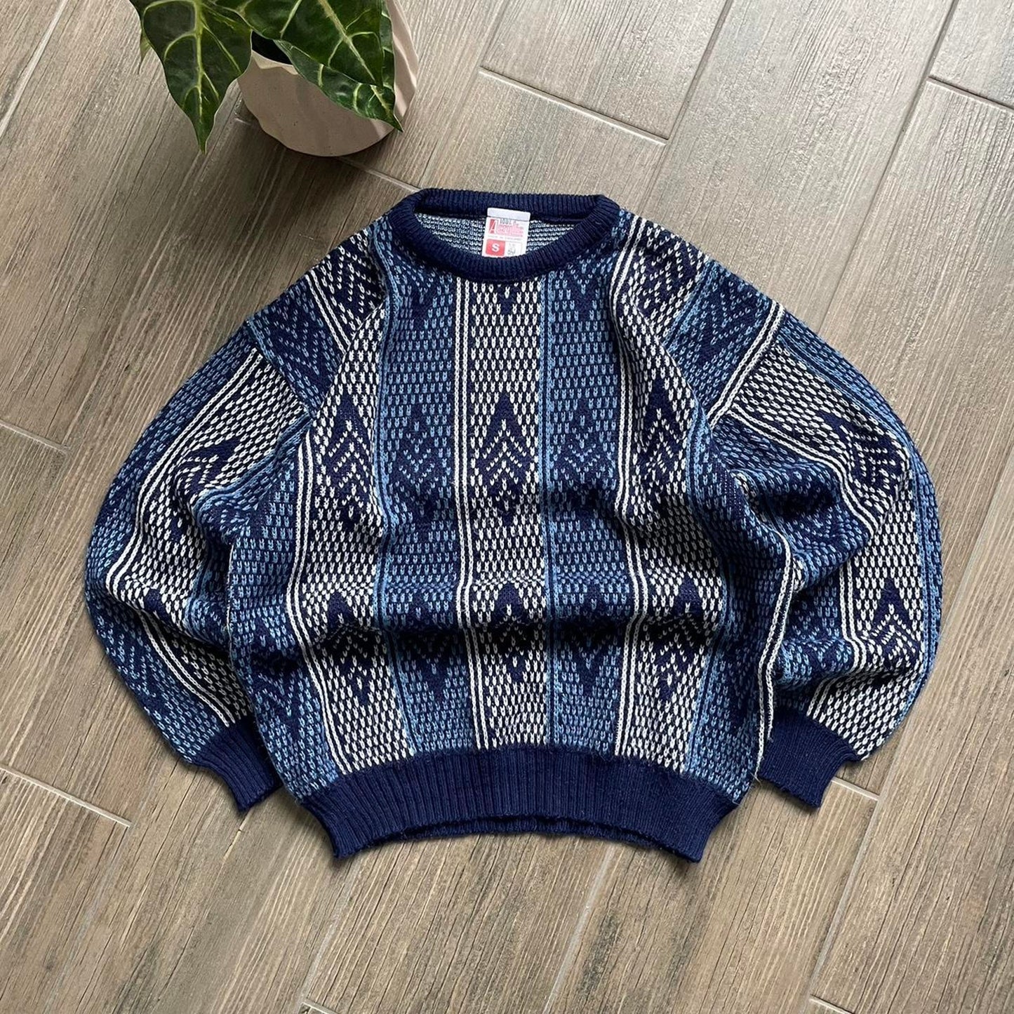 Y2k blue vintage made in UK S jumper