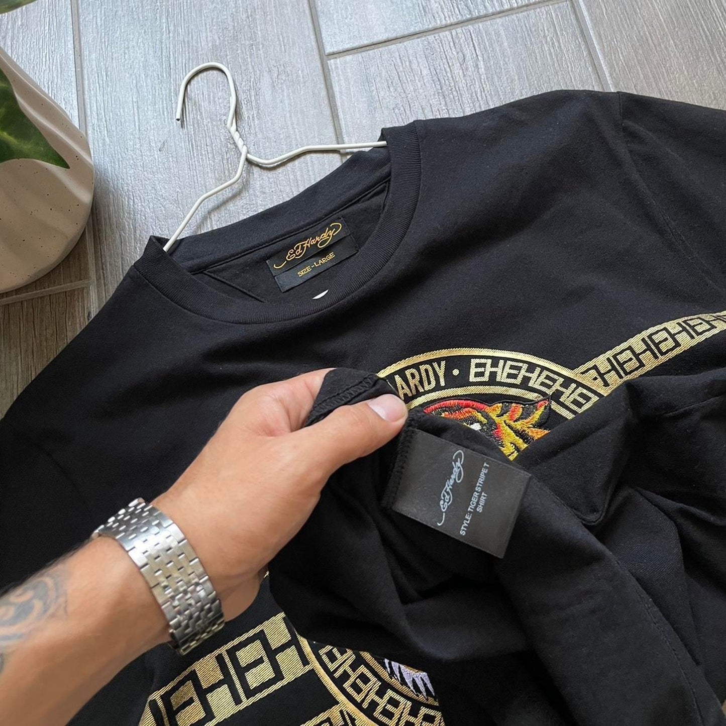 Ed Hardy y2k Japanese style black baggy t-shirt