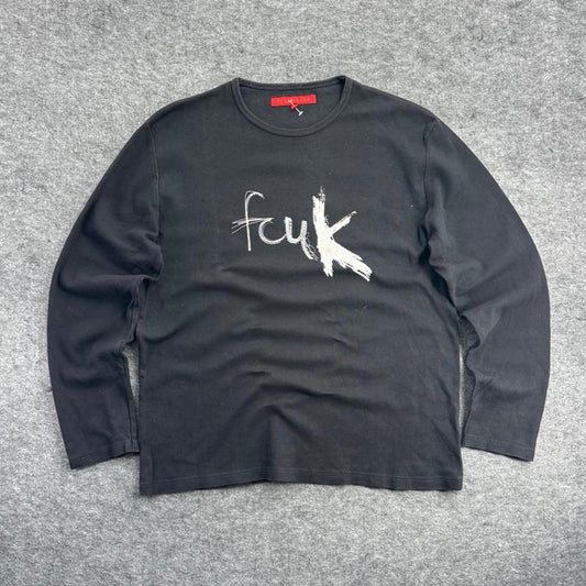 Y2K Baggy Black Long Sleeve T-Shirt