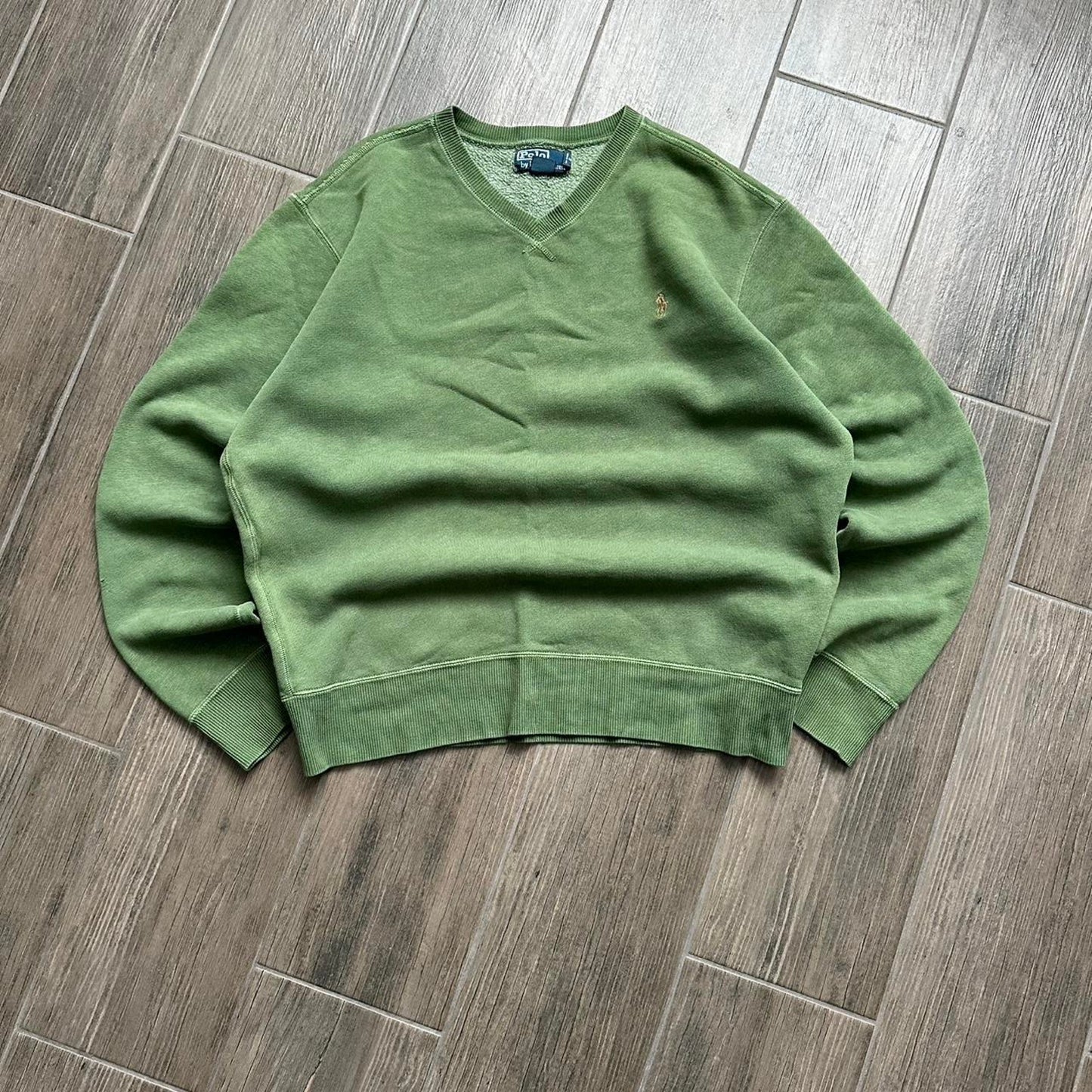 Polo Ralph Lauren green v neck sweatshirt