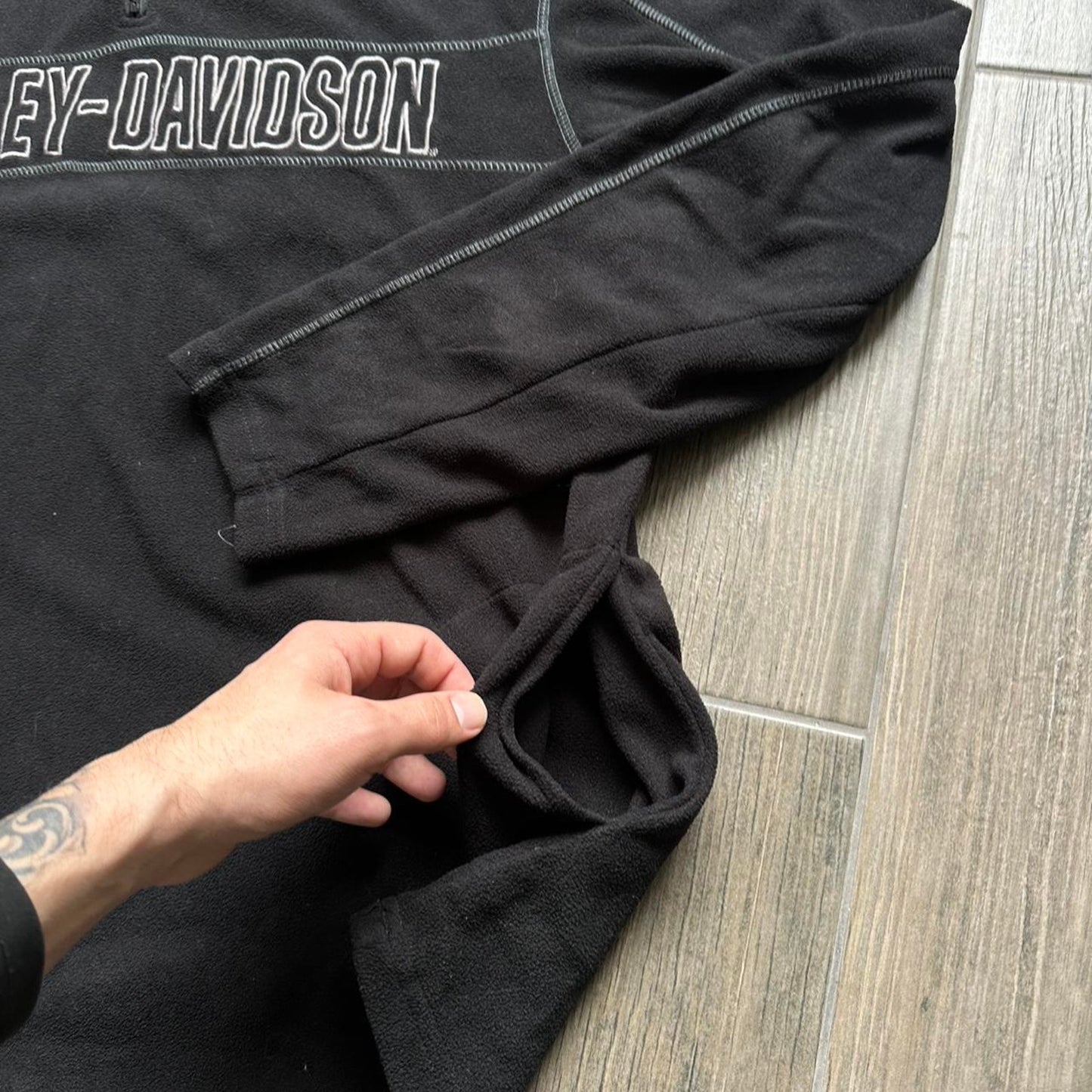 Harley davidson black quarter zip