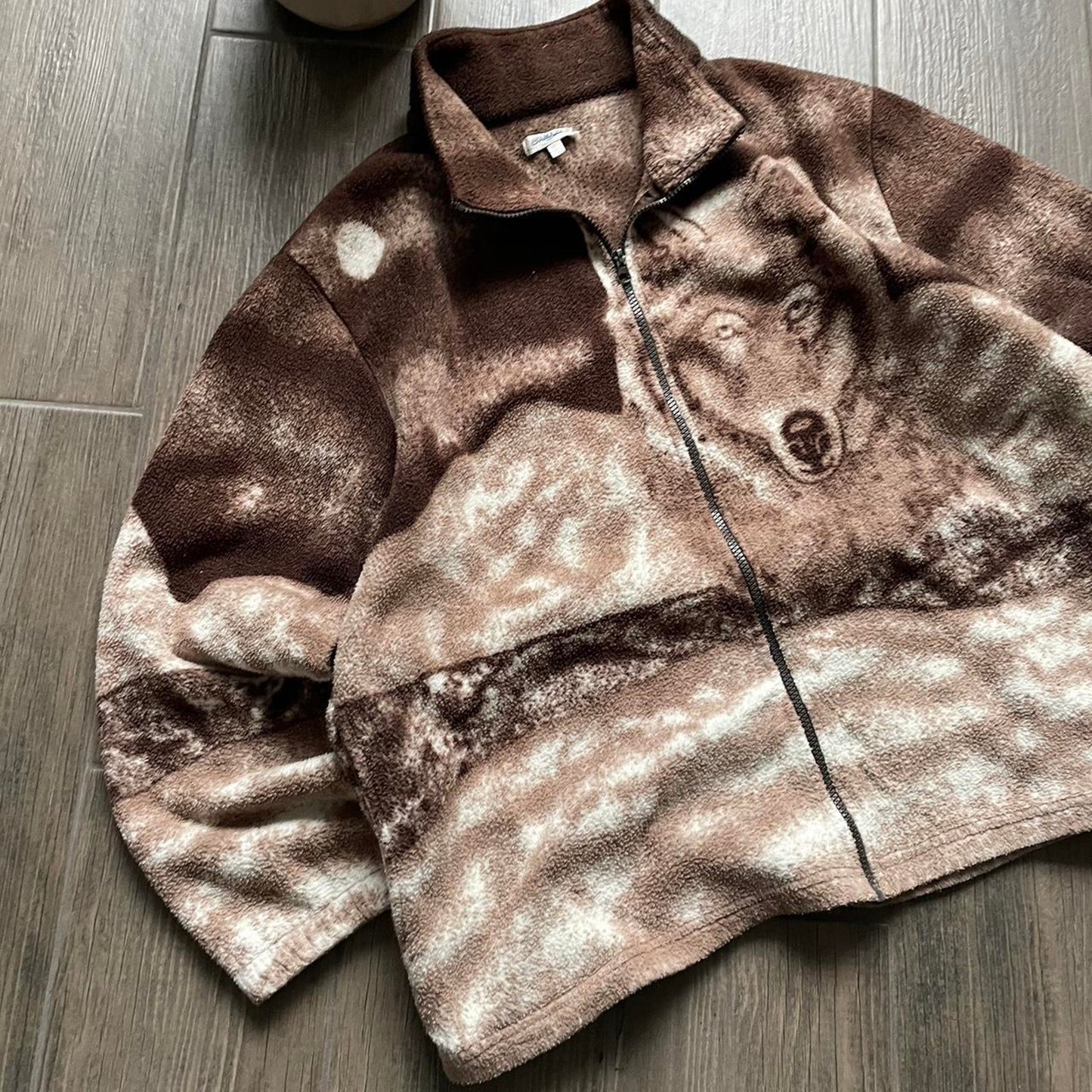 Y2K fleece winter streetwear wolfs jumper