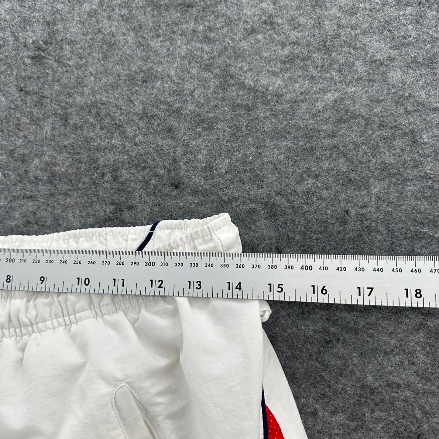 Nike white shorts with red
