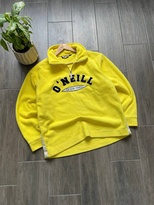 Oneill yellow fleece surf jumper