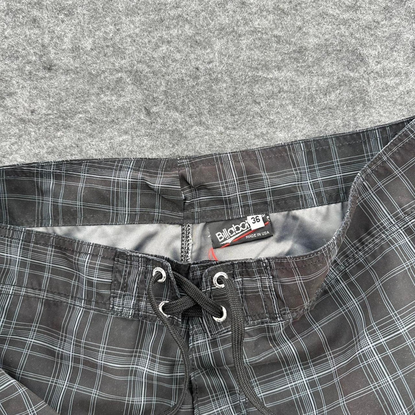 Billabong grey plaid board shorts