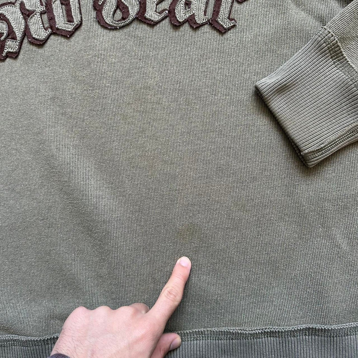 No fear khaki green crewneck