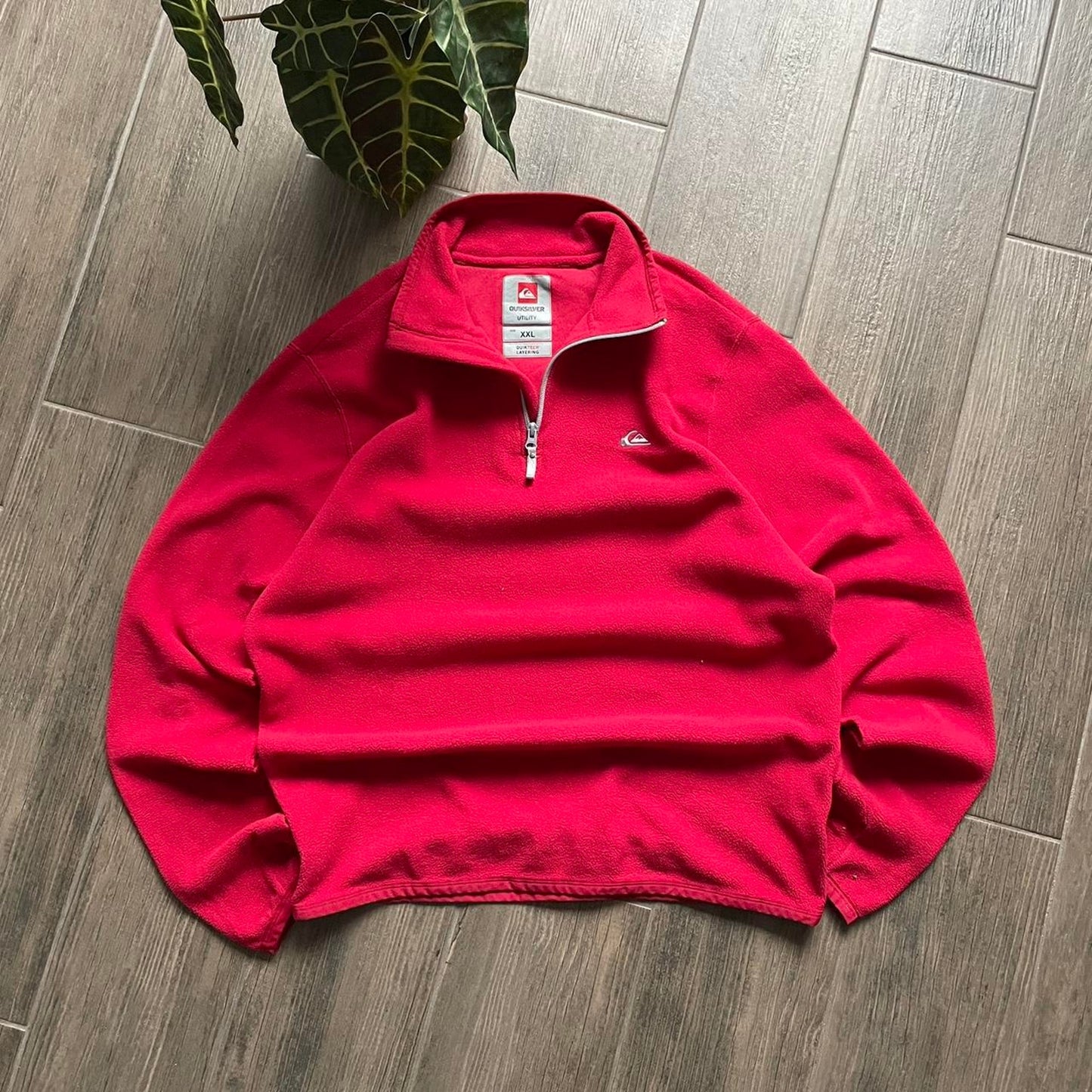 Y2K quiksilver fleece red baggy surf jumper XL