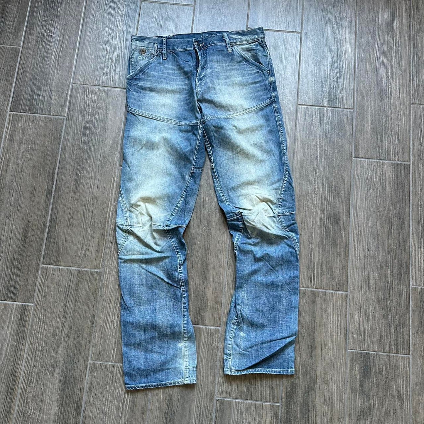 G-Star Raw distressed blue denim jeans