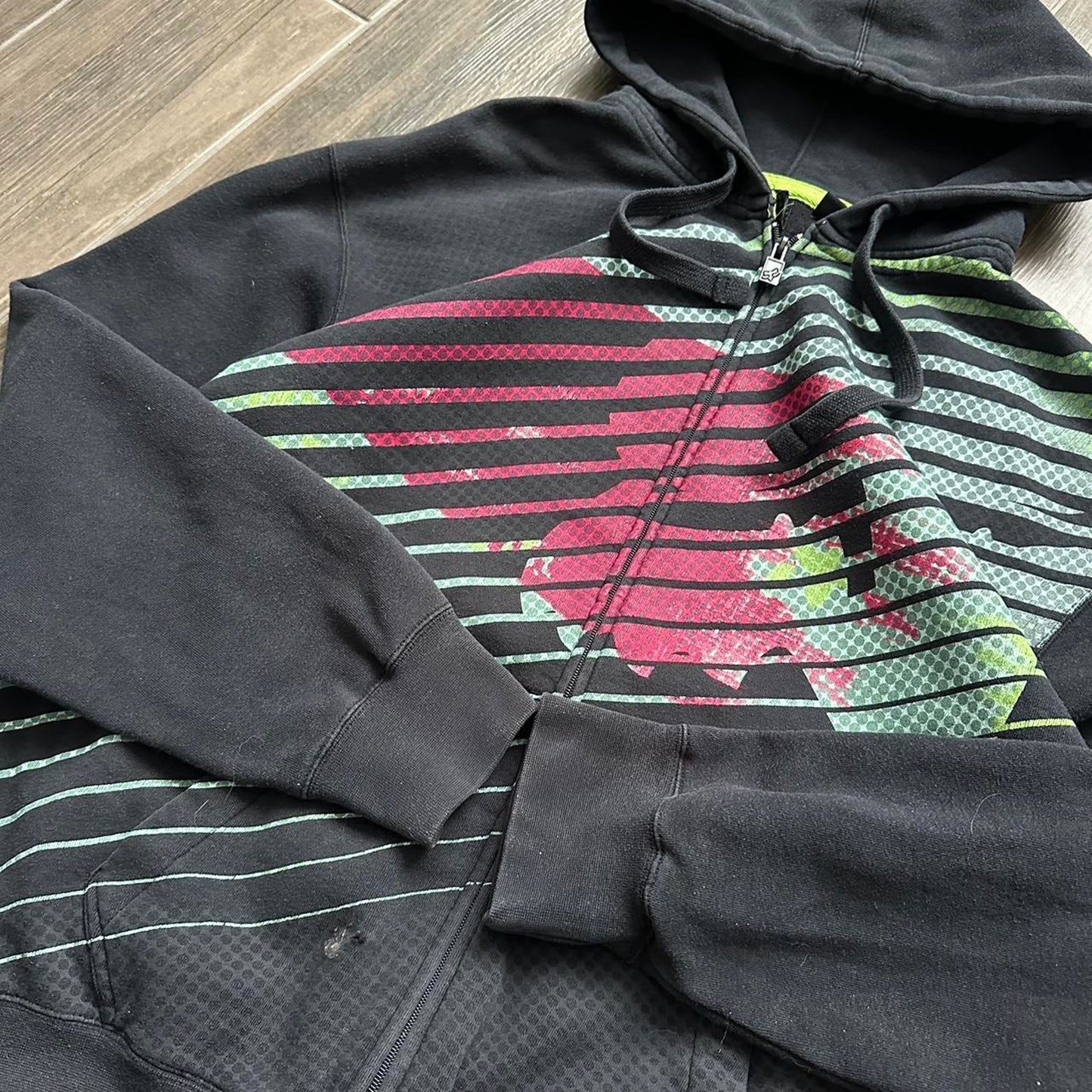Fox y2k zip baggy racing hoodie