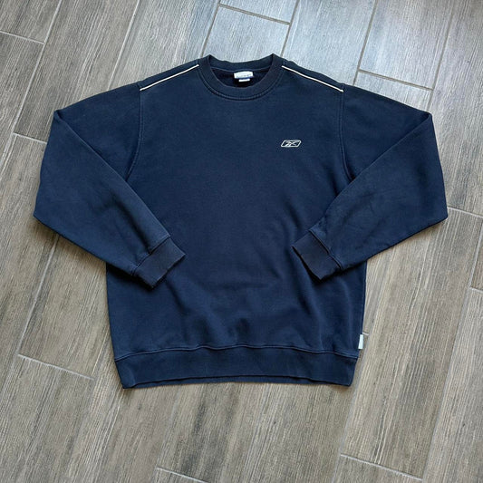 Navy blue reebok crewneck sweatshirt