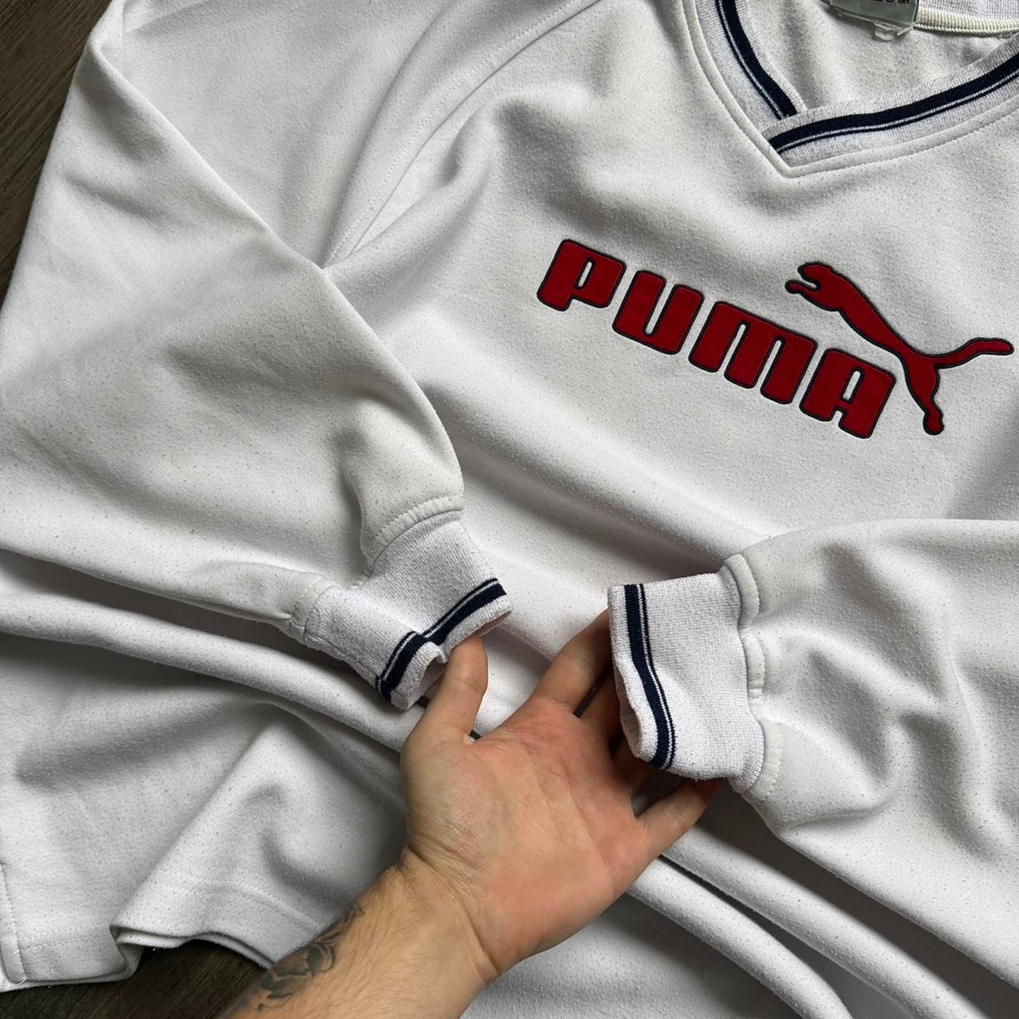 Puma white oversized y2k sport L-XL sweatshirt