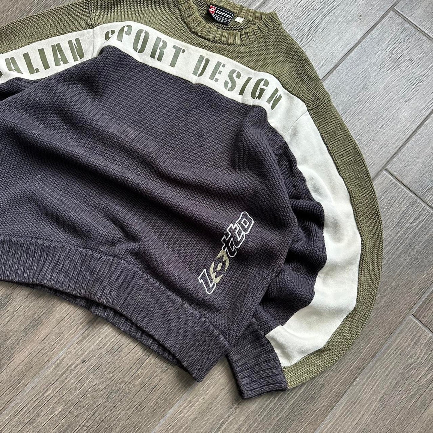 Lotto y2k baggy streetwear knitted vintage sweater