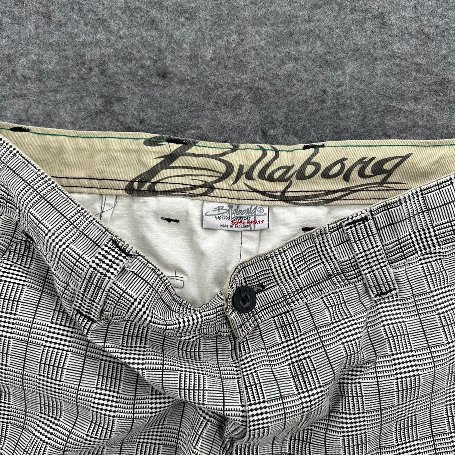 Billabong grey plaid board shorts