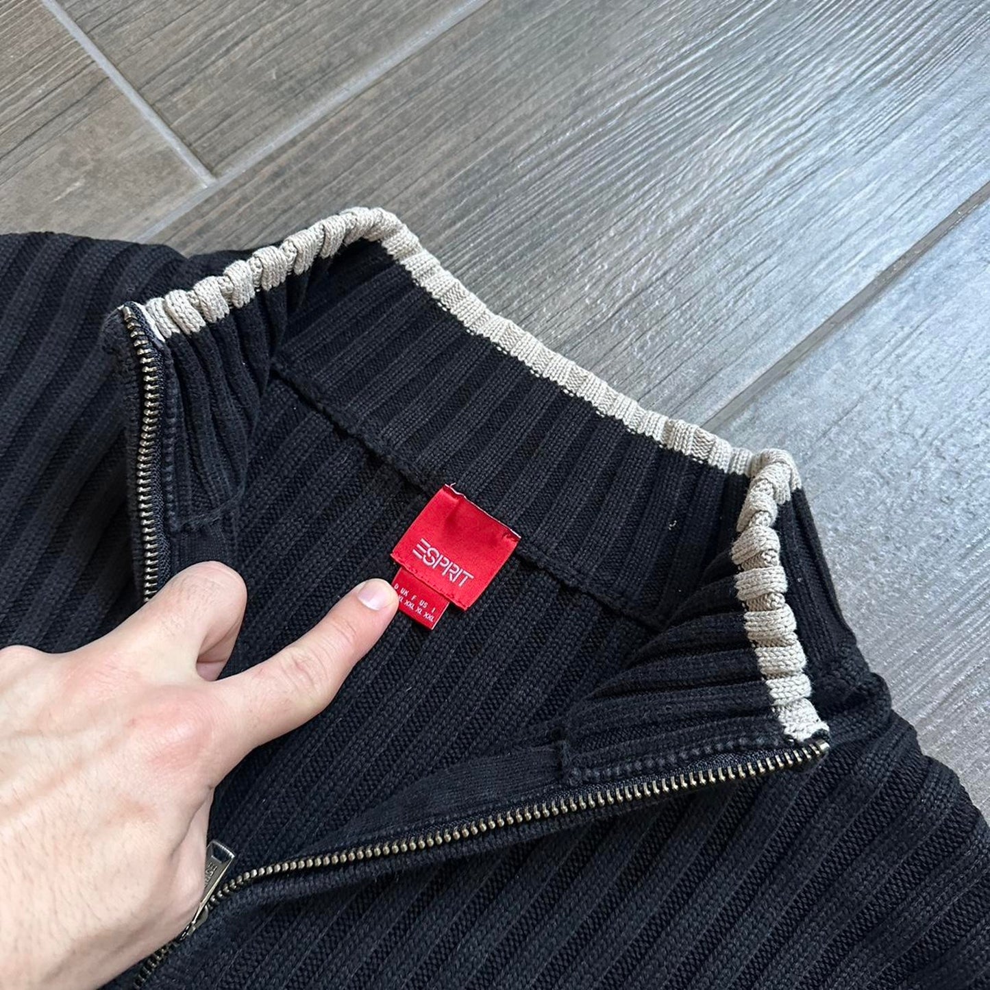 Y2k Esprit Japanese style zip grandpacore L jumper