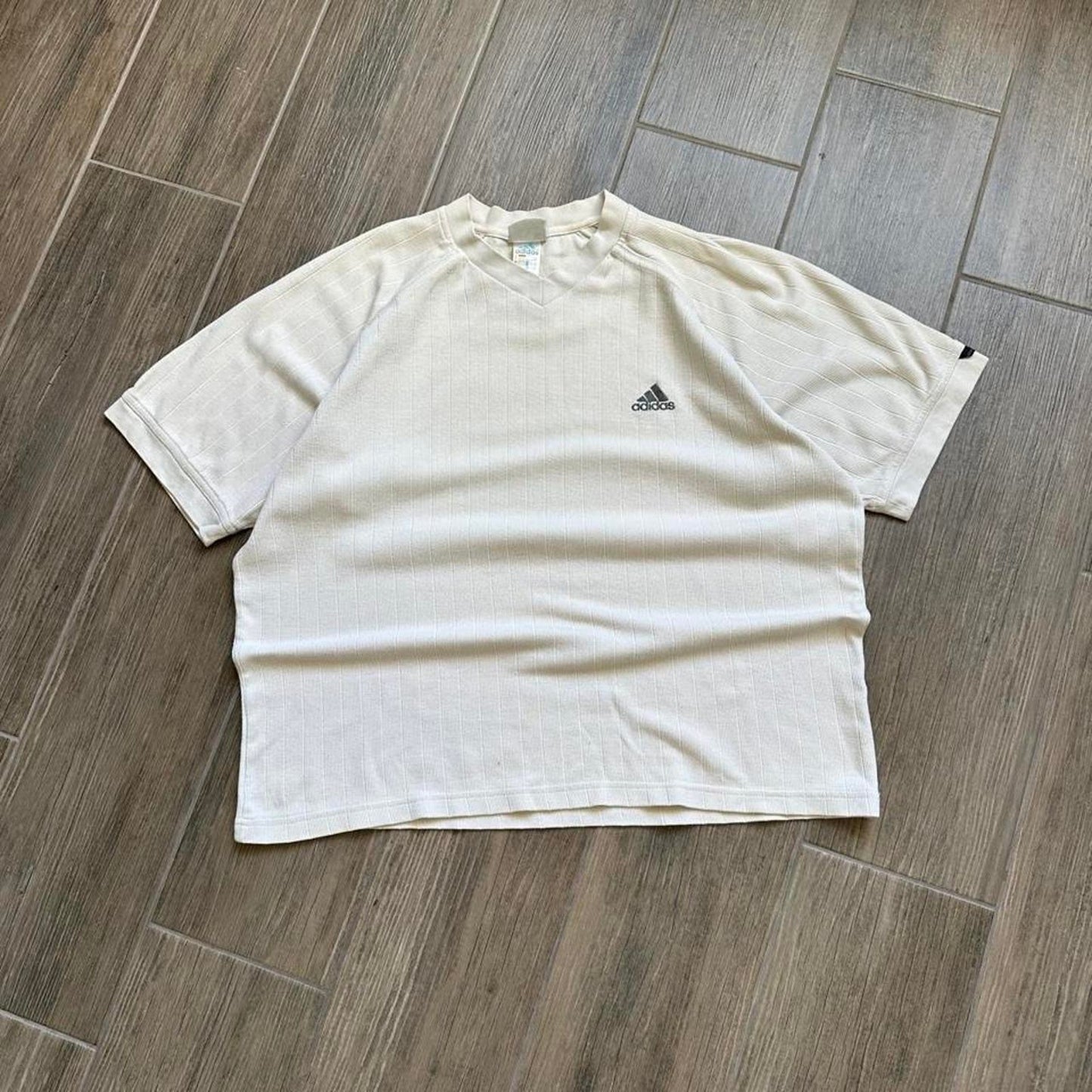 Adidas white cropped tee