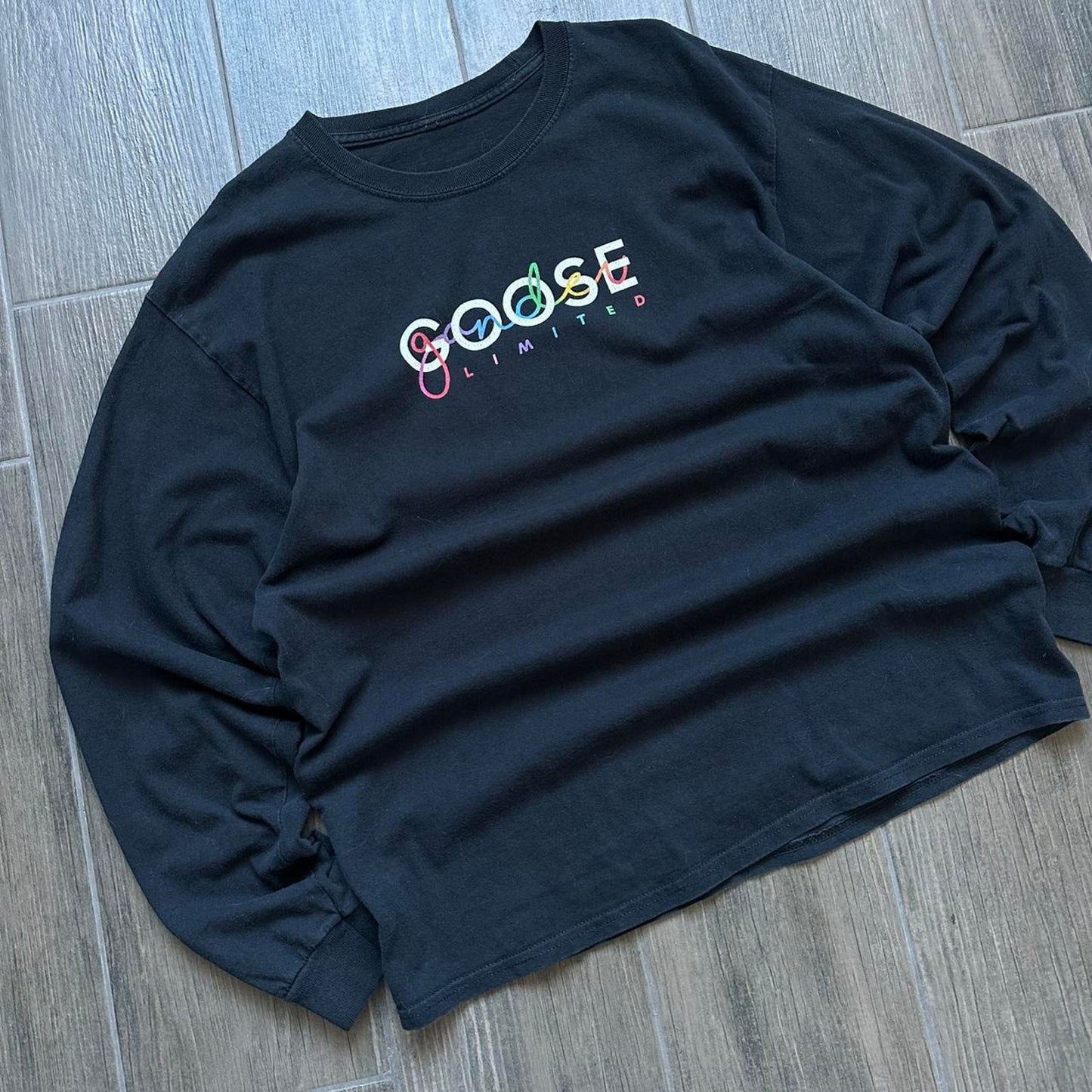 Golden Goose style black long sleeve tee