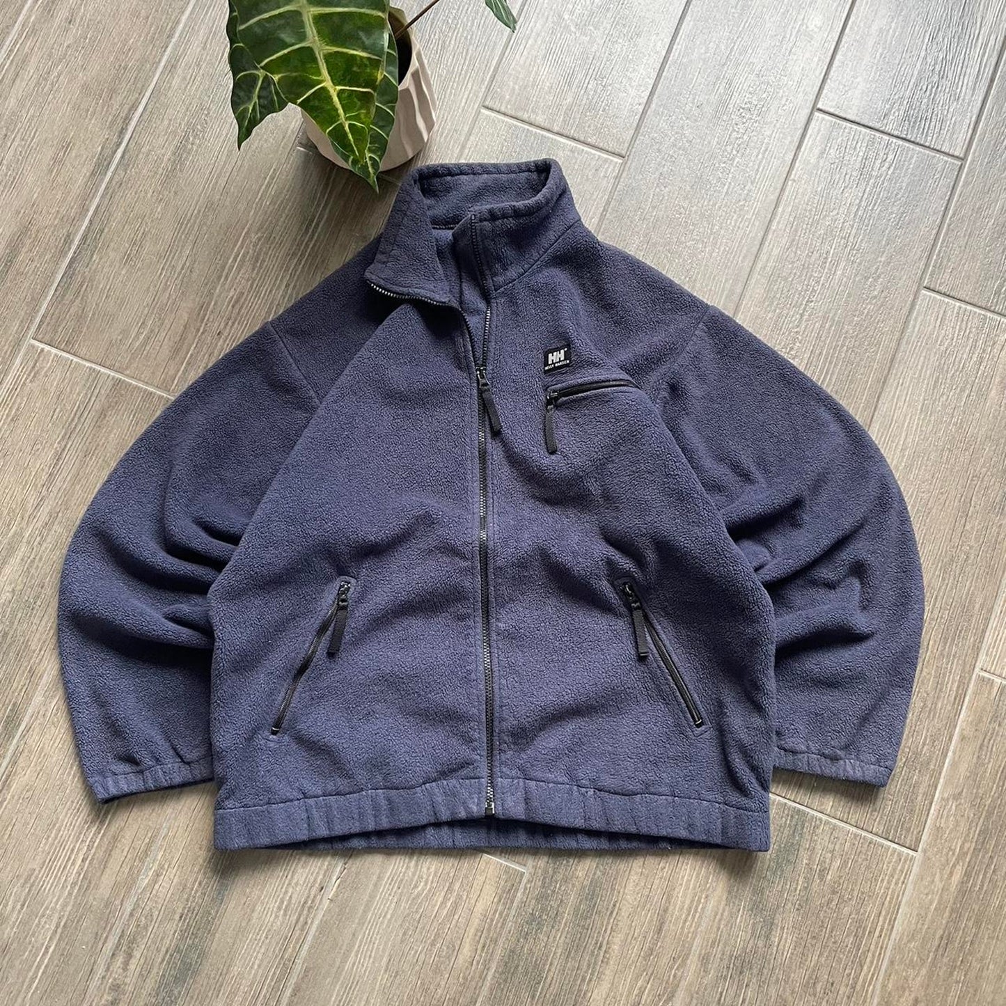 Helly Hansen fleece zip winter navy y2k baggy jumper