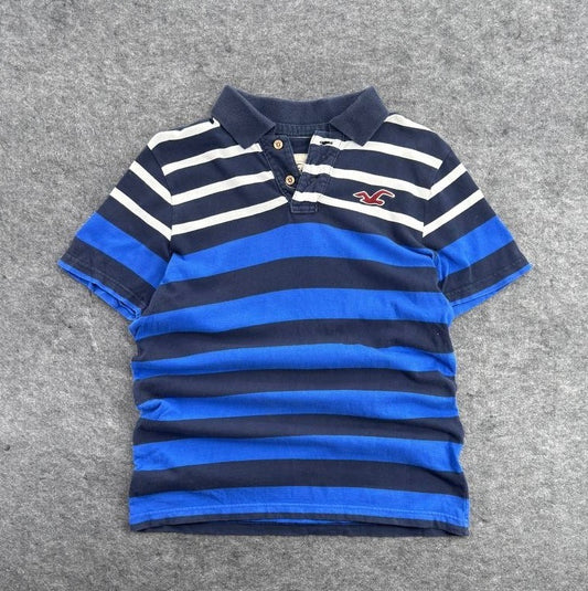 Hollister Co. Blue Striped Polo Shirt