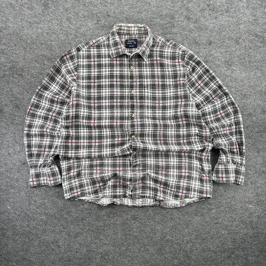 Vintage Plaid Flannel Button-Up Shirt Size L