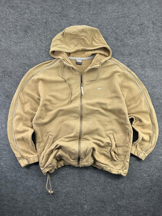 Nike Vintage Beige Zip Hoodie Size XXL