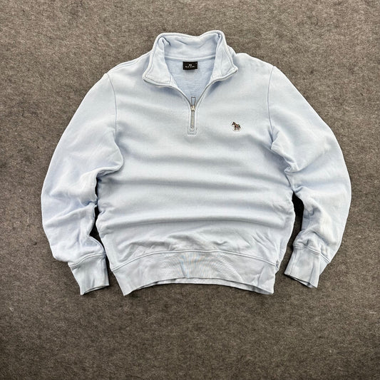 Paul Smith Blue Quarter Zip Jumper Size S
