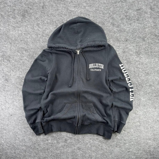 Hollister Co. Women's Black Y2K Zip Hoodie