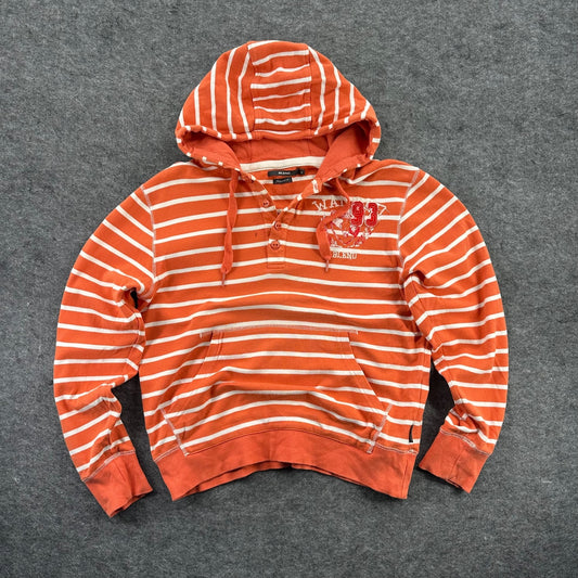 Y2K Men's Striped Baggy Hoodie Size M