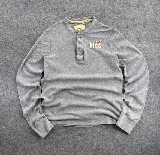 Hollister Co. Grey Y2K Long Sleeve T-Shirt