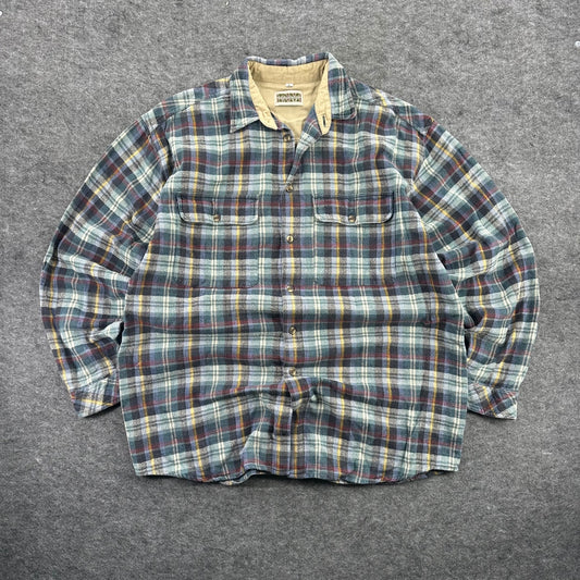90s Vintage Baggy Plaid Flannel Shirt Size L