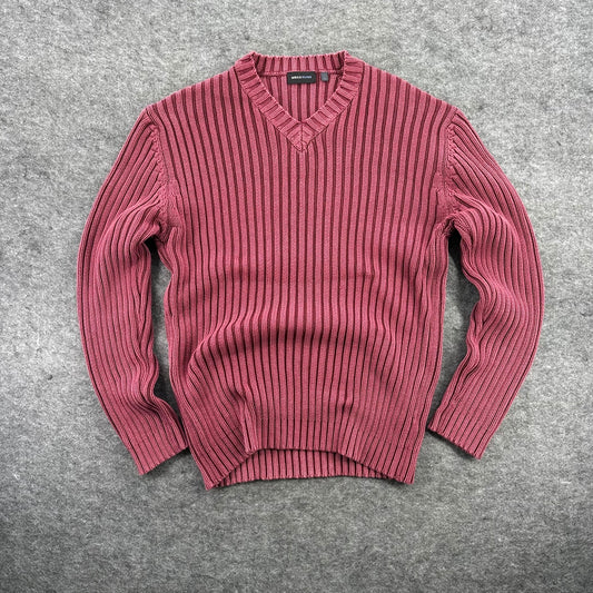 Y2K Pink Ribbed Men's Sweater Size M-L