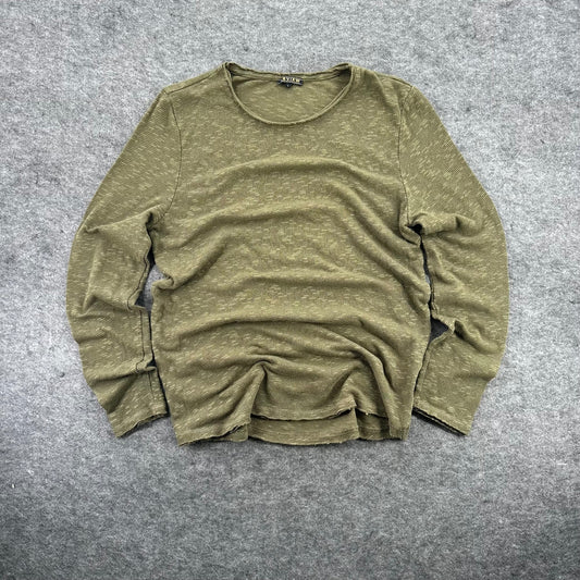 Y2K Khaki Grunge Light Jumper Size L