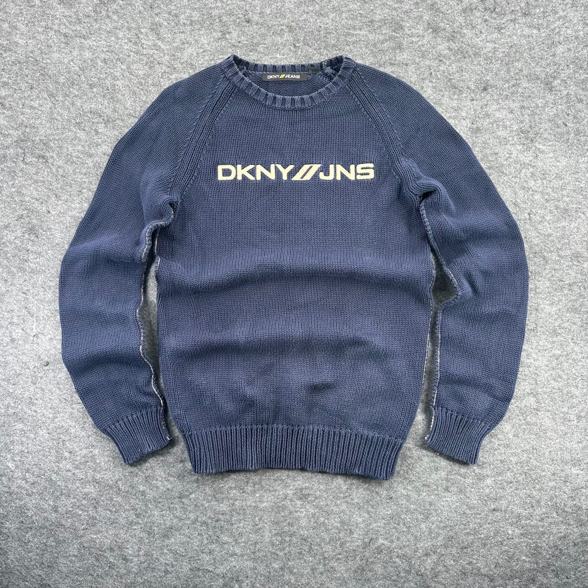 DKNY Jeans Navy Cotton Knit Sweater Size M