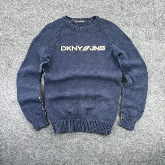 DKNY Jeans Navy Cotton Knit Sweater Size M