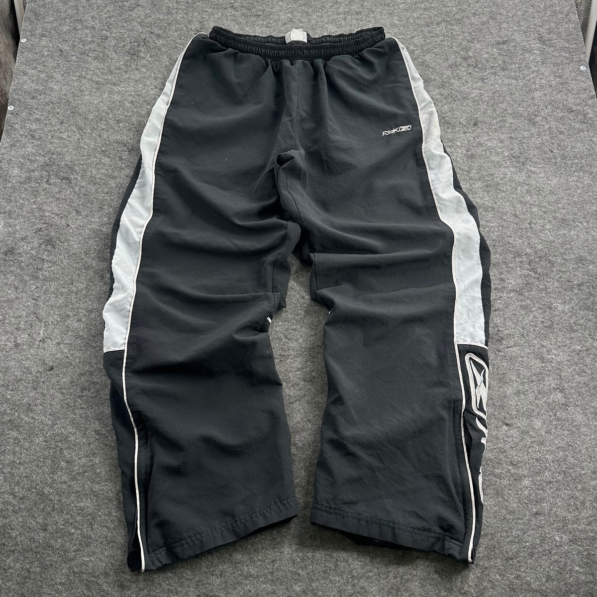 Reebok Black Nylon Parachute Sweatpants
