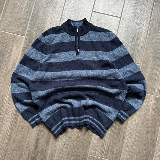 Lacoste y2k striped wool sweater