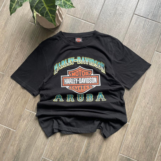 Harley davidson black y2k moto tee