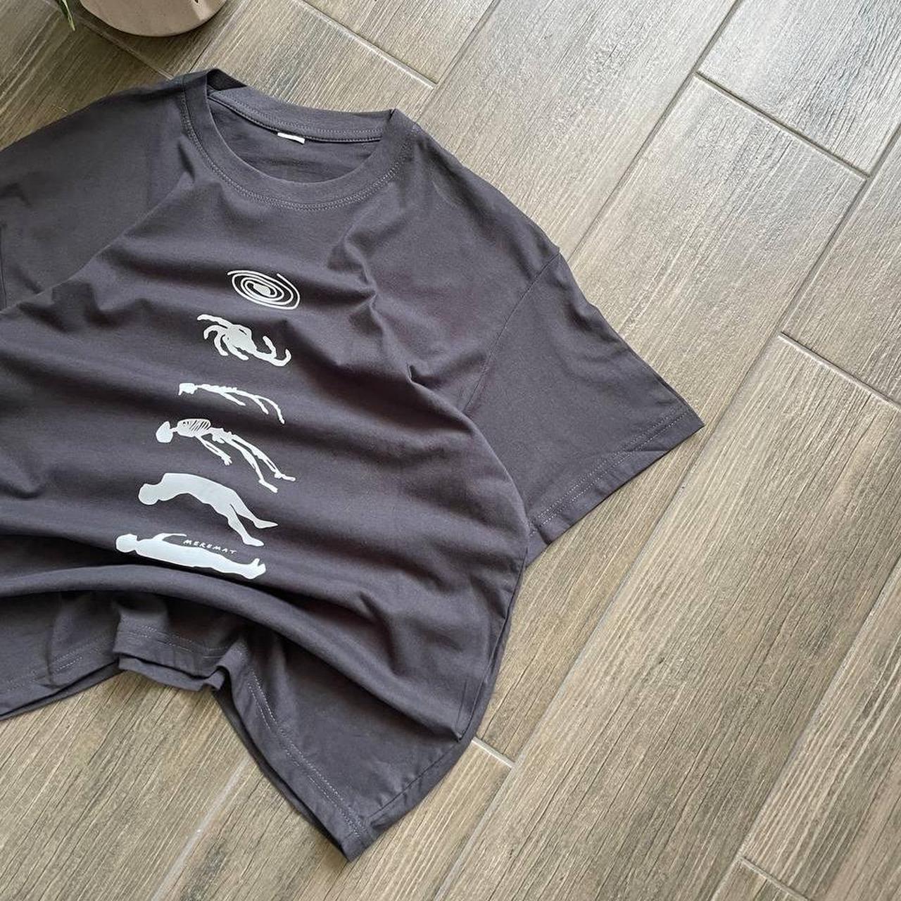 Human to Universe evolution graphic tee skeleton surreal y2k style