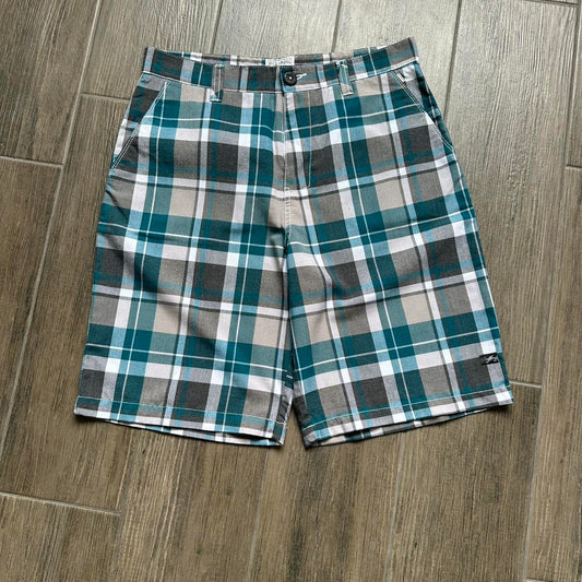 Billabong green plaid shorts