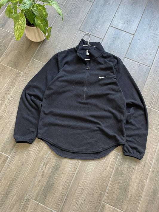 Nike black 1-3 zip fleece 90s sweatshirt