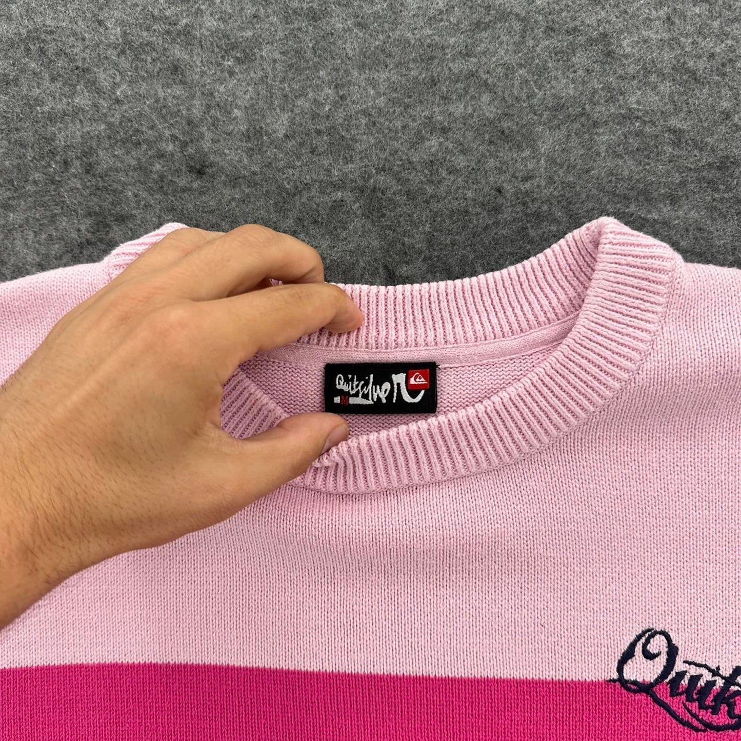 Quiksilver pink striped sweater