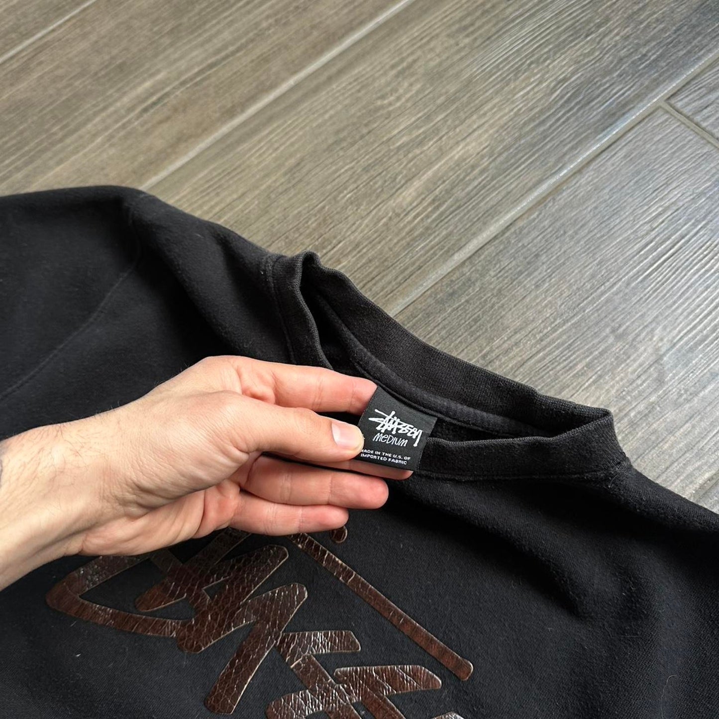 Stussy black crewneck sweatshirt