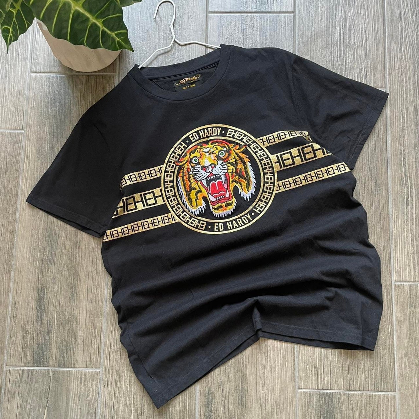 Ed Hardy y2k Japanese style black baggy t-shirt